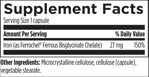 Designs for Health Ferrochel Chelated Iron - Highly-Absorbable Iron Supplement for Women & Men, 120 Vegan Capsules