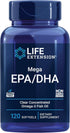 Life Extension Mega EPA/DHA, Omega-3 Fatty Acids, Heart & Brain Health, Non-GMO, 120 Softgels