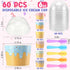Jingmore 60 Set 6oz Ice Cream Paper Cups with Lids and Spoons, Disposable Sundae Bowls, Dessert Cups for Birthday Party