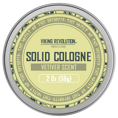 Viking Revolution Vetiver Solid Cologne for Men, 2 Oz - Balm Cologne for Men's Travel Wax