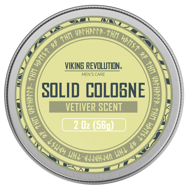 Viking Revolution Vetiver Solid Cologne for Men, 2 Oz - Balm Cologne for Men's Travel Wax