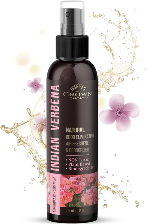 Natural Air Freshener Spray - Geranium & Lemongrass Odor Eliminator, Non-Toxic Essential Oil Deodorizer