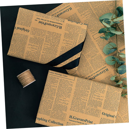 VERDANVERSE 20 Packaging Vintage Style Sunflower Newspaper Flower Bouquet Wrapping Paper, Sheets Old Newspaper Craft
