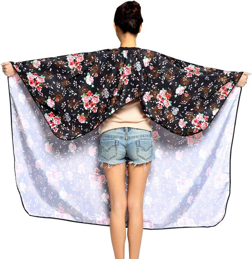 Professional Hair Stylist Color Cape - Shampoo & Cutting Hairdressing Capes with Snap Closure, Rose