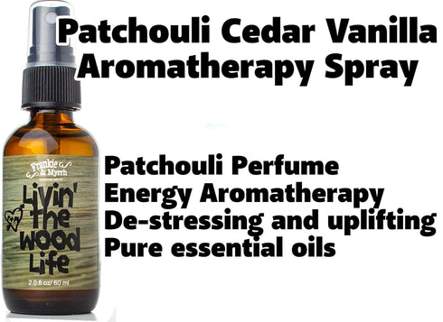 Frankie & Myrrh Livin' The Wood Life Aromatherapy Spray, Patchouli, Vanilla, Sandalwood, Cedar, 100% Pure Oils
