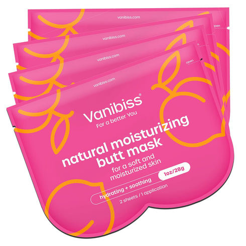 Vanibiss Butt Mask - Hydrating & Soothing Moisturizing Mask for Women, Collagen Skincare for Buttocks (4 Pack)