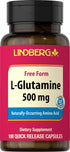 Lindberg L Glutamine Capsules | 500mg | 100 Count | Non-GMO, Gluten-Free Naturally-Occurring Amino Acid Supplement