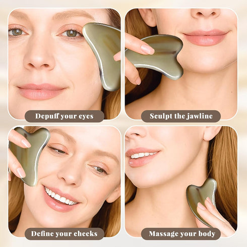 LEILIQING Purchased products: Gua Sha jade massage tools, Gua sha facial and full-body skin massage tools. Women who