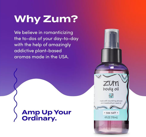 Indigo Wild Zum Sea Salt Body Oil - 4 fl oz Nourishing Massage Oil for Hydration & Therapy with Sweet Almond Oil