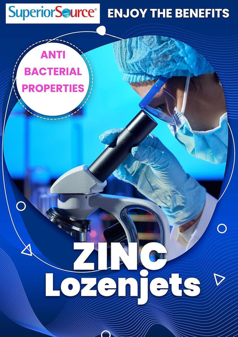 Superior Source Zinc Lozenjets | Zinc (5 mg), Vitamin C (15 mg) | Quick Dissolve MicroLingual Tablets, 60 Count