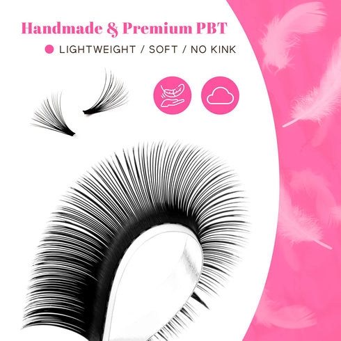 TDANCE Easy Fan Lash Extension, Rapid Blooming Volume Eyelash Extensions, C CC D DD J B L Curl, 0.03-0.12mm