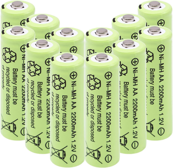 AA Batteries 2200mAh High Capacity Precharged NI-MH, 1.2V Double A Long Lasting for Toys, Remote Controls