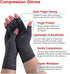 Donfri 2 Pairs Arthritis Compression Gloves for Women Men, Pain Relief, Fingerless for Typing and Work (Grey, S)
