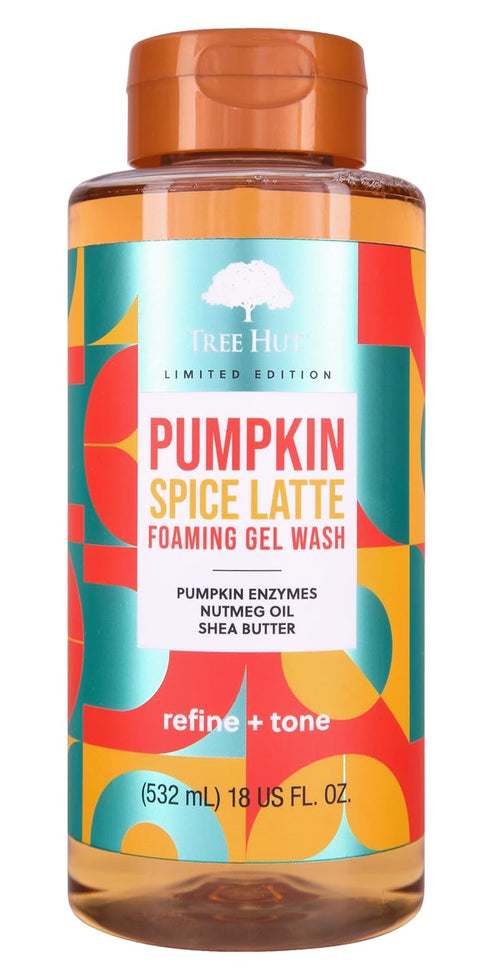 Tree Hut Nourishing & Moisturizing Foaming Gel Wash, Pumpkin Spice Latte, 18 oz