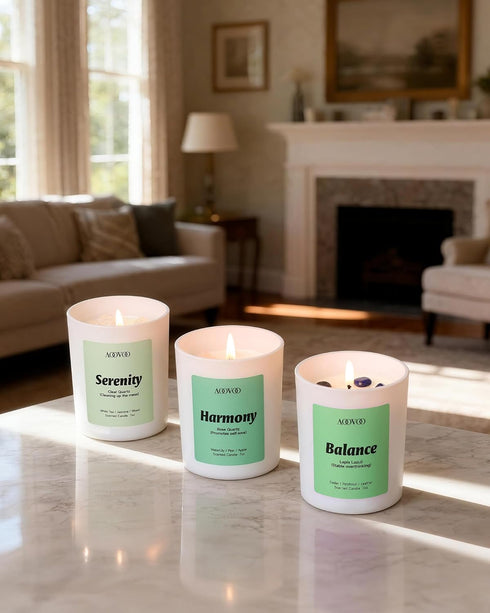 Set 4 Pack 28 oz 200 AOOVOO Calm Candles for Women - Candles for Home Scented, Hour Burn, Aromatherapy Candle