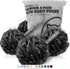 Shower Puff 4 Pack Black Bath Sponge, Shower Loofahs Pouf Ball Nature Bamboo Charcoal Mesh Bulk Puffs, Large Shower