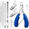 JTIEO 9PACK Toenail Clippers Ingrown Toenail Tool Kit, Stainless Steel Professional Removal Set, Blue