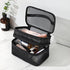 Tosnail Set of 3 Mesh Zipper Bags with Handle, Black Travel Toiletry Bag, Portable Organizer for Makeup & Skincare