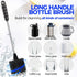 Holikme 6 Pack Bottle Brush Set, 14" Long Handle Stainless Steel Bottle Cleaner Brush, 3 Straw Brushes, 3-in-1 Bottle Cleaning Brush for Water Bottle, Baby Bottle, Straws Black by Holikme