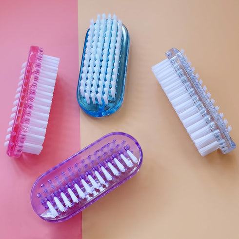Nail Brush for Cleaning Fingernails, Two-Sided Scrub Brush with Soft and Stiff Bristles, 4 PCS for Men, Women, Kids
