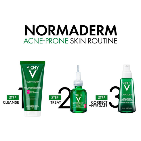 VICHY Normaderm Acne Control Daily Moisturizer, Oil Free Acne Moisturizer for Face, Max Strength 2% Salicylic Acid +