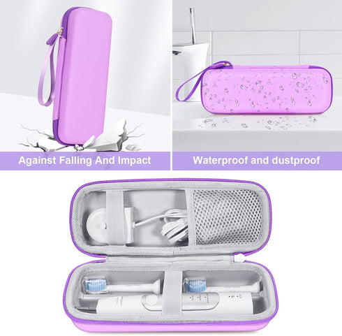 Toothbrush Hard Travel Case Compatible with Philips Sonicare Protectiveclean 4100, 5100, 6100, 6500 (Purple)