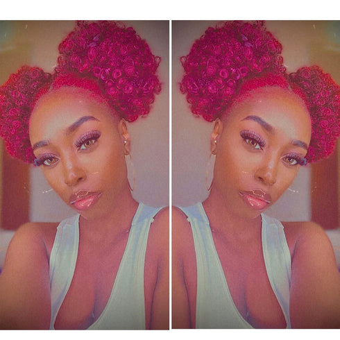 THEMIS HAIR Afro Puff Drawstring Ponytail for Black Women - High Puff Short Ponytail Bun for Natural Hair