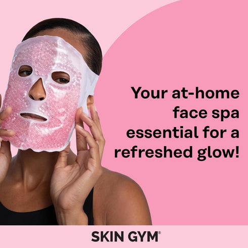 SKIN GYM Cryo Chill Ice Face Mask with Ice Beads - Custom Straps for Advanced Cold Therapy, Facial Care Spa