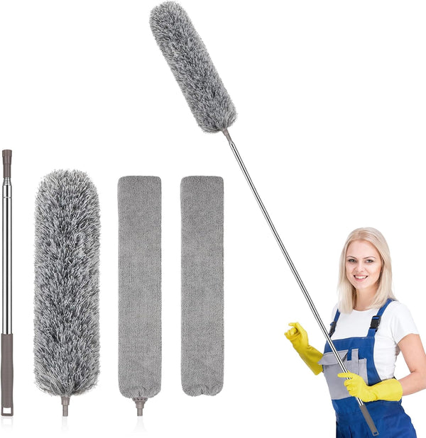 SetSail Dusters for Cleaning: 100-inch Extra-Long Floor Duster with Bendable Microfiber Head for High Ceilings