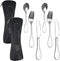 8 PCS Bariatric Plates for Portion Control, Silverware Serving Spoons, Forks, Knives with Storage Bags