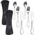8 PCS Bariatric Plates for Portion Control, Silverware Serving Spoons, Forks, Knives with Storage Bags
