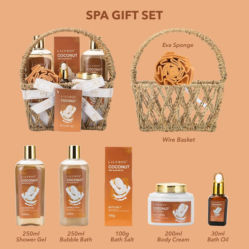 Mothers Day Spa Gift Baskets Set for Women Bath and Body For Women and Men 7 Pcs for Christmas Fathers Day Birthday Gifts for women Bath Spa Kit Gift Set for Women Gifts Set Self Skin Care