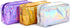 Teensery PU Leather Holographic Makeup Pouch Cosmetic Bag Waterproof Toiletries Organizer Pen Bag for Women and Girls (Purple)