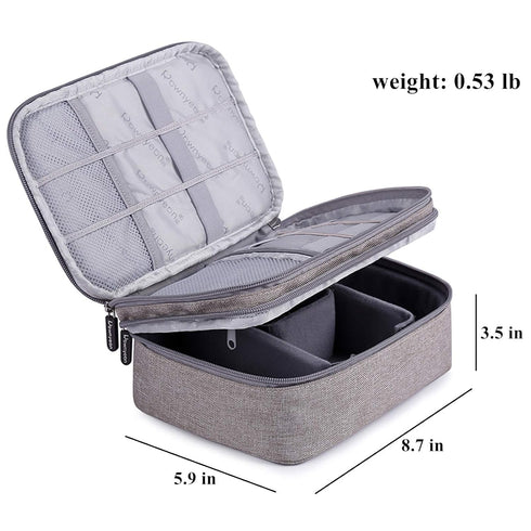 Rownyeon Waterproof Makeup Train Cases, Portable Cosmetic Organizer with Adjustable Dividers for Makeup Brushes,