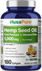NusaPure Hemp Seed Oil Softgel 1000mg - 180,000mg per Bottle for Health Benefits