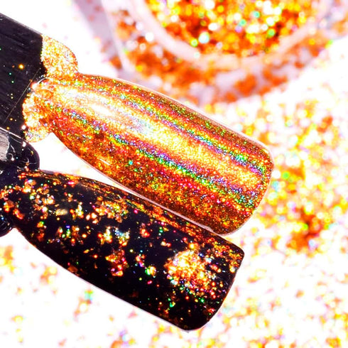 Nail Art Chameleon Glitters, Chunky Iridescent Holographic Flakes Confetti Powder for Nail DIY Craft (2 Boxes)