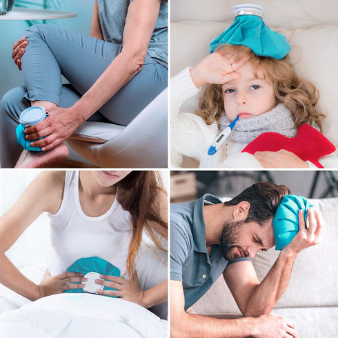 Ice Pack for Injuries Reusable: Ohuhu 3 Packs Ice Cold Packs for Hot & Cold Therapy Pain Relief (Light Blue)
