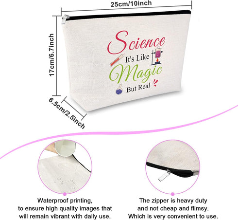 Science Gifts for Women Makeup Bag Science Teacher Gifts Science Lovers Gift Scientist Physicist Chemistry Graduation Gift Biology Gift Birthday Christmas Gifts for Her Travel Cosmetic Pouch
