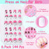 Kids Press on Nails, Thrilez 144Pcs Girls False Nails, Pre Glue Stick on Short Nails Decoration Gift for Ages 7-12