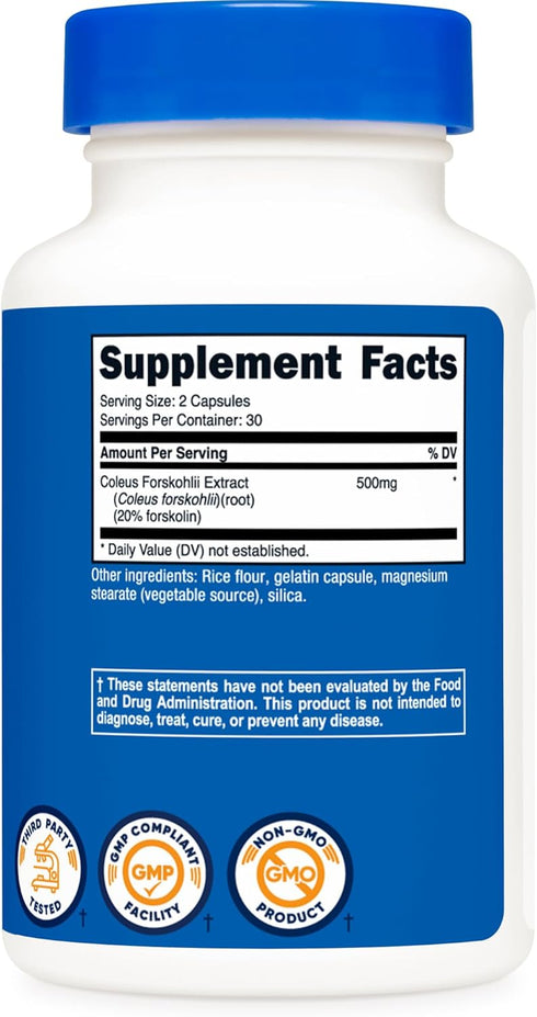 Nutricost Coleus Forskohlii 500mg - 60 Capsules Maximum Strength Formula