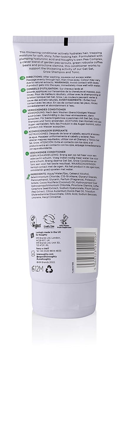 Noughty 97% Natural Get Set Grow Hair Thickening Conditioner, 250ml, Stimulate Roots and Promote Hair Growth
