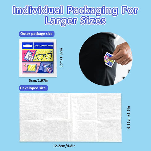 Surfaces(500PCS) Eye Glasses Cleaner Wipes,Lens Wipes for Glasses/Sunglasses/Eyeglasses,Lens Cleaning Wipes,Eyeglass