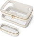Travel Clear Makeup Bag, Portable Cosmetic Organizer Storage Bag, Leather Makeup Case with Brush Bag, Waterproof,