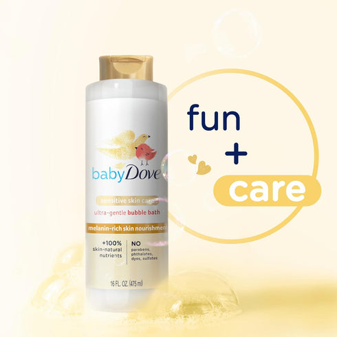Baby Dove Bubble Bath for Melanin-Rich Skin, Sensitive Skin Care with Skin-Natural Nutrients 16 oz
