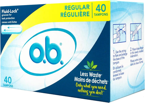 o.b. Pro Comfort Applicator Free Digital Tampons - Regular Absorbency, 40 Count