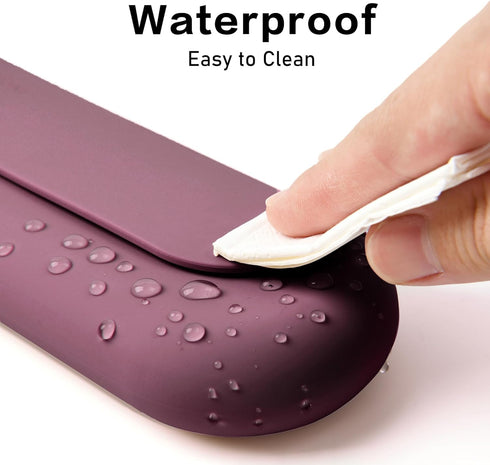 Magnetic Closure Makeup Brush Holder - Silicone Organizer for Travel Essentials, Grape Purple