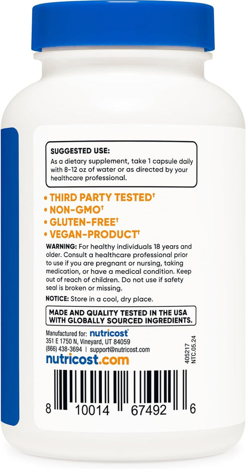 Nutricost Mushroom Complex Supplement, 120 Capsules - 10 Mushroom Blend with Reishi, Maitake, Shiitake, Lion's Mane