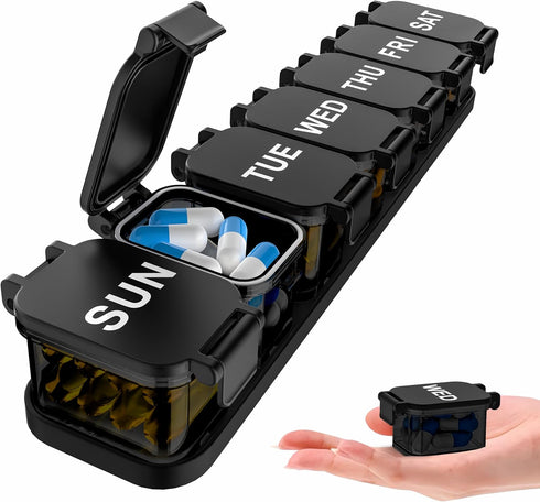 Toollygozz Extra Large Weekly Pill Organizer - XL Vitamin Holder with 7 Detachable