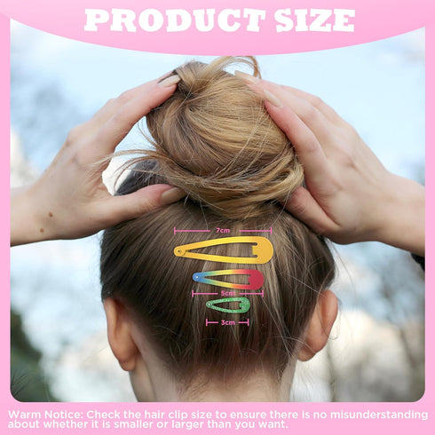 Snap Hair Clips for Women Girls, Funtopia 40 Pcs 7cm / 2.8 Inch Long No Slip Metal Hair Clips for Thick Hair (Mixed