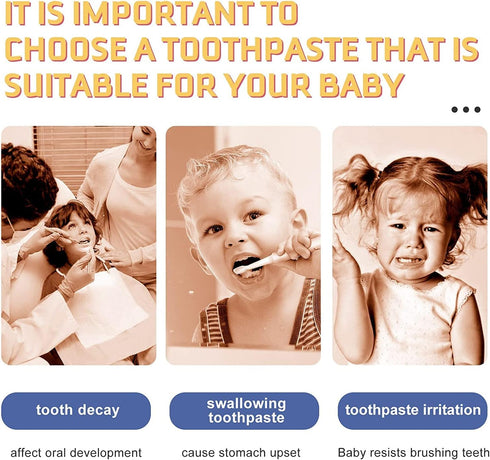 Foam Toothpaste for Kids with Fruit Flavor, Toddler Foam Toothpaste for U Shaped Toothbrush, 4 Pack